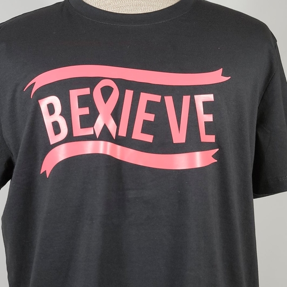 Believe Breast Cancer Awareness Tshirt Size Large - Picture 1 of 4